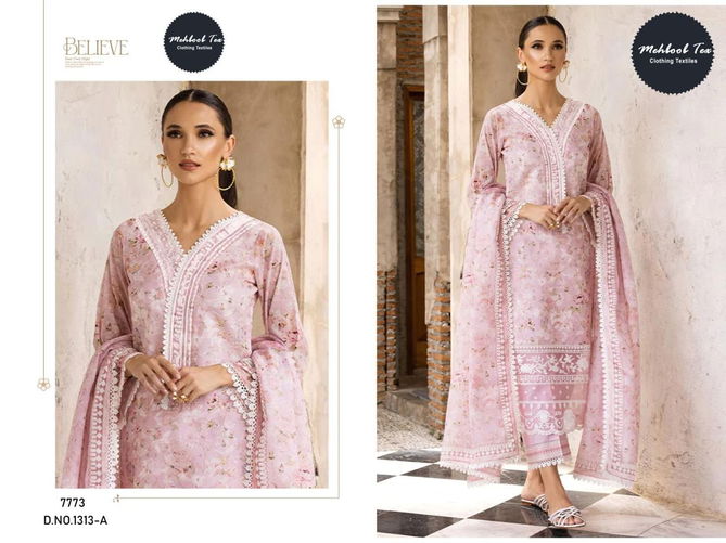 1313 A To D Mehboob Tex Embroidery Pure Cotton Pakistani Suits Wholesale Suppliers In India
